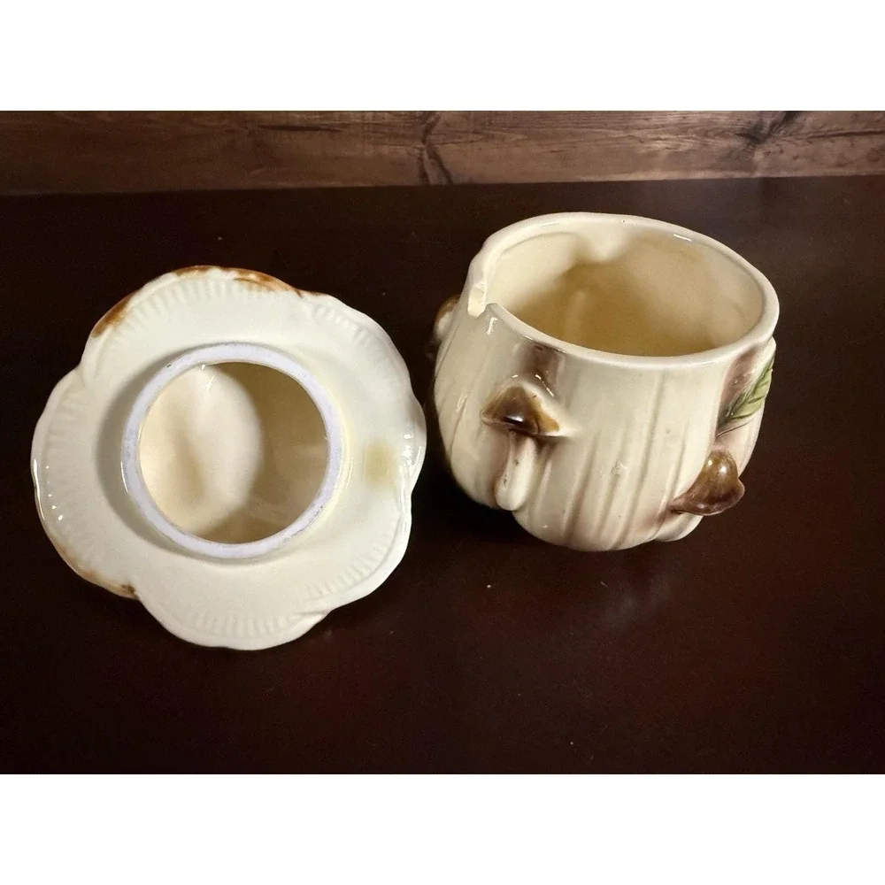 Vintage Homco Ceramic Mushroom Canisters Set Of 3 Small, Medium & Large